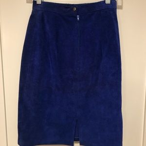 Vintage Blue Suede Skirt